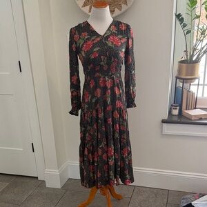 ❣️❣️Dress Forum Black and Red Floral Long Sleeve Dress